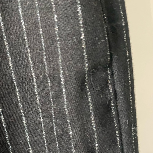 L'AGENCE Selma High Rise Sleek Baby Boot Trousers Black/Silver Glitter Stripe 25 - Picture 7 of 9